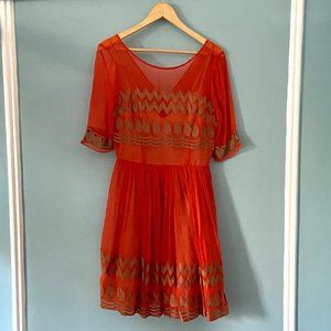 Anthropologie Tracy Reese Tangerine Flicker Dress